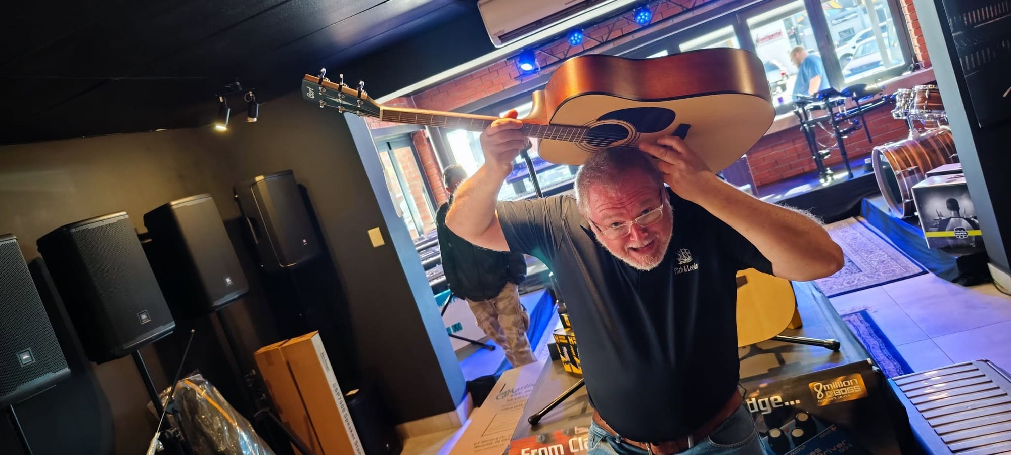 Gary Hemmings backstage during a production get-in